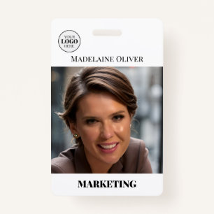 Employee ID Photo QR Code Simple Logo Badge ID Badge