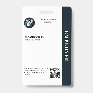 Employee ID Visitor Pass Custom QR Code Badge