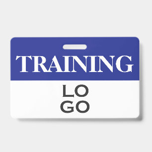 Employee in Training Custom Company Logo Blue ID Badge