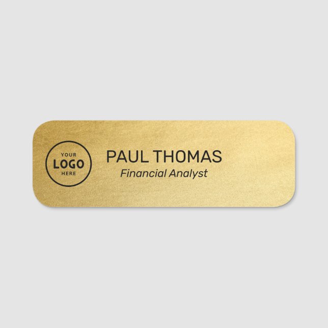 Employee Job Title Modern Professional Magnetic  Name Tag (Front)