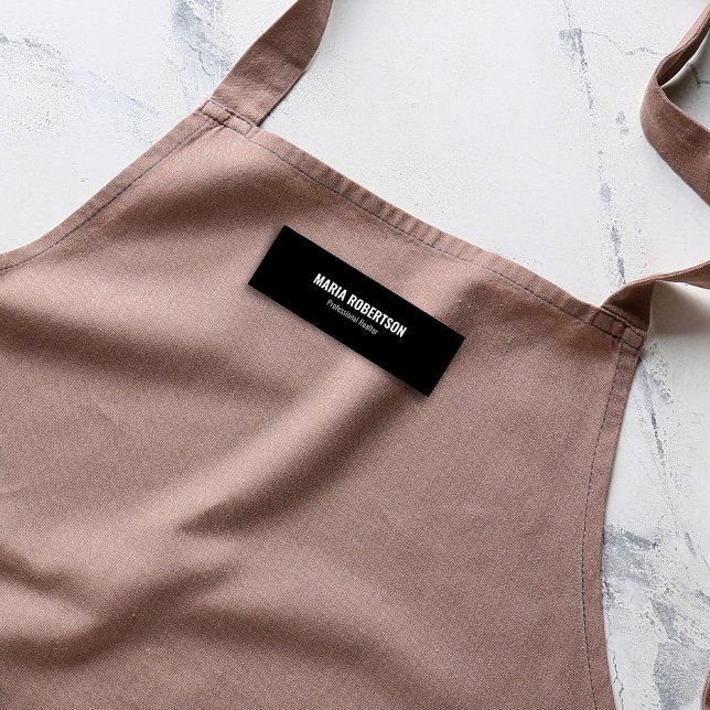 Employee Job Title Personalised Simple Name Tag (Simple black and white employee name badge)