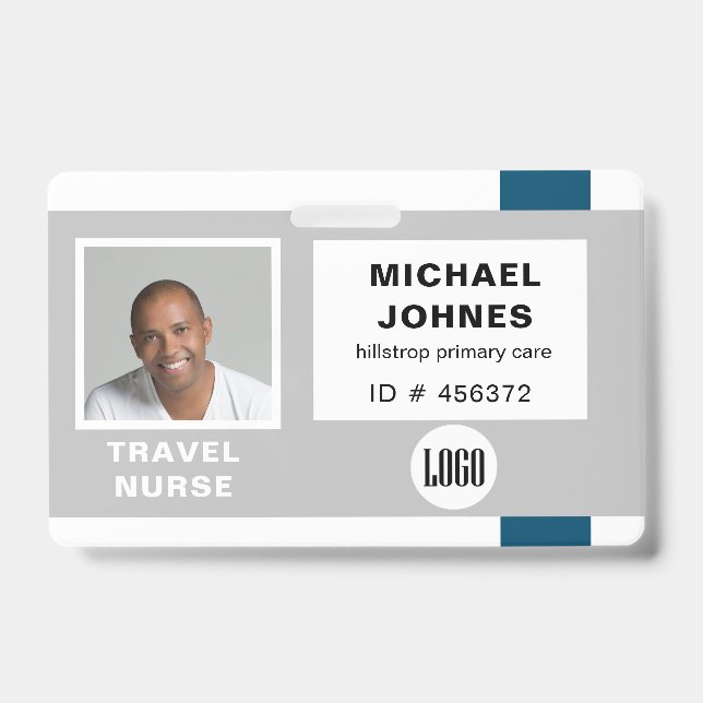 employee logo and photo name tag ID badge (Front)