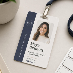 Employee Logo Badge Professional Company ID Navy
