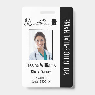 Employee Logo Bar Code Black Photo ID Badge
