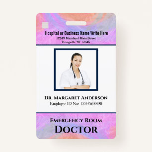 Employee Logo Bar Code Photo Name Custom ID Badge