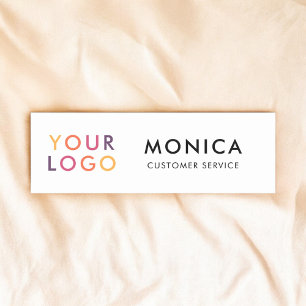 Employee Logo Modern White Name Tag