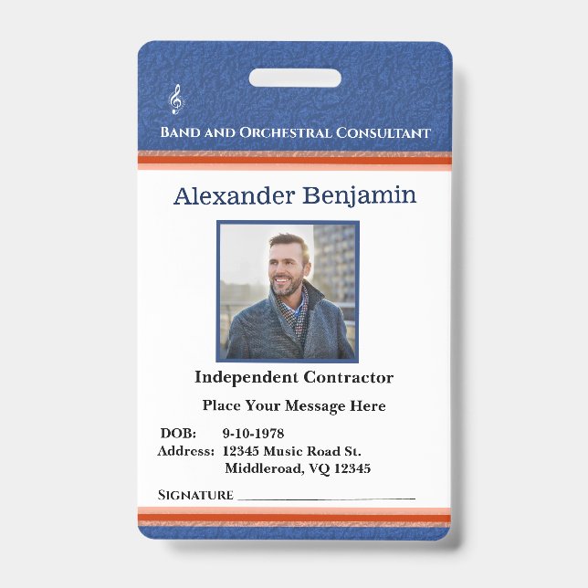 Employee Logo Photo ID Name Custom Badge (Front)
