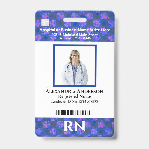 Employee Logo Photo Name Bar Code Custom ID Badge