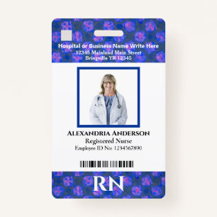 Employee Logo Photo Name Bar Code Custom ID Badge