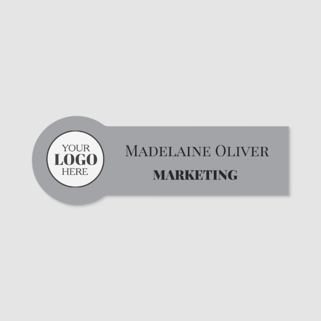  Employee Logo Silver Simple Name Tag (Front)