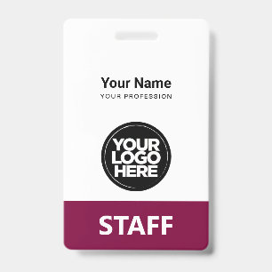 Employee Logo Staff Tag Front and Back The Same ID Badge