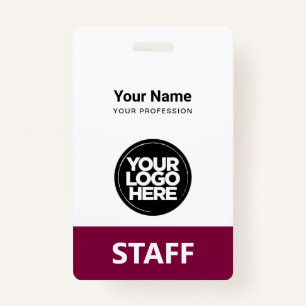 Employee Logo Staff Tag Front and Back The Same ID Badge