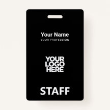 Employee Logo Staff Tag Front and Back The Same ID Badge