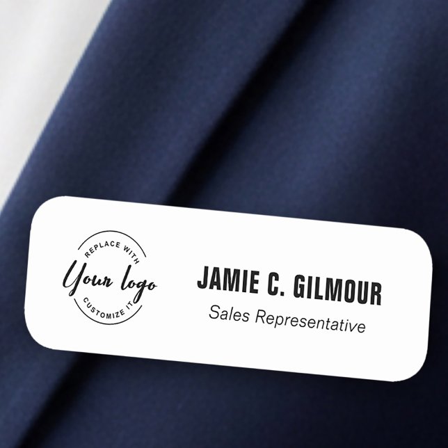 Employee Magnetic Custom Business logo Name Tag (Custom name tag with logo and employee title.)