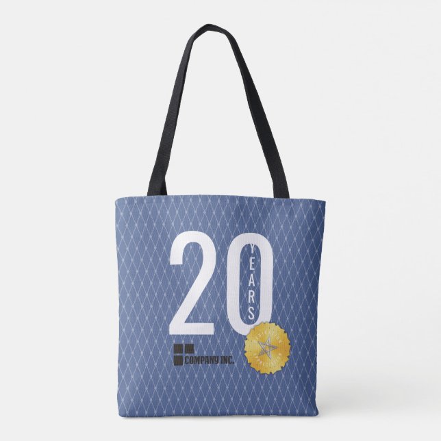 Employee milestone anniversary 20 year gift tote (Back)