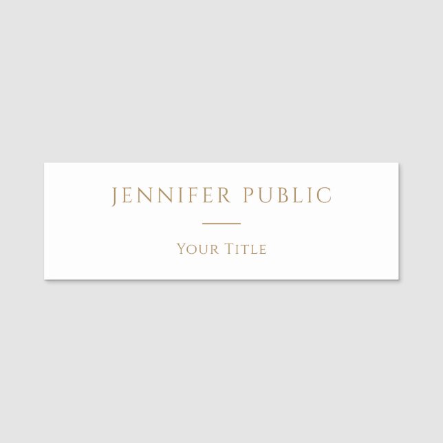 Employee Modern Elegant Professional Template Name Tag (Front)