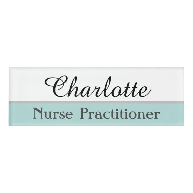 Employee Name and Title on Teal Tag (Front)