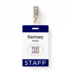 Employee Name Badge Custom Business Logo Staff Tag
