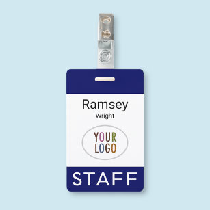 Employee Name Badge Custom Business Logo Staff Tag ID Badge