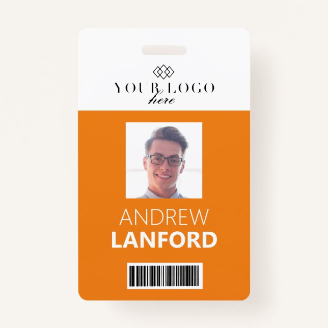 Employee Name Badge | Custom Logo and Color ID Badge (Front)