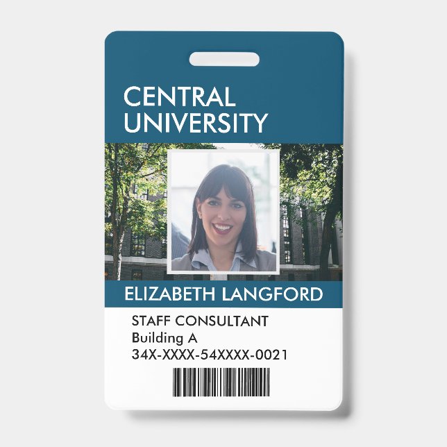 Employee Name Badge | Custom Logo and Color ID Badge (Front)