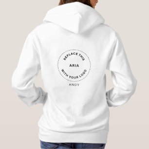 Employee Name Business Logo Front Back HoodIie Hoodie