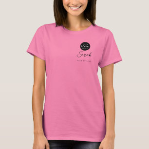 Employee Name Business Logo Hair Salon T-Shirt