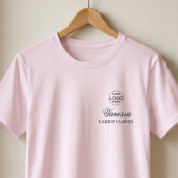 Employee Name Business Logo Script Makeup Pink