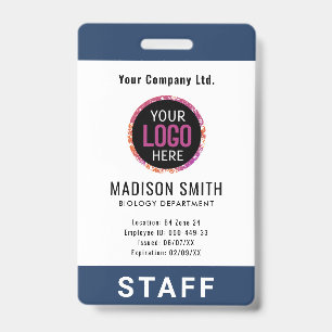 Employee Name Business Logo STAFF ID Badge