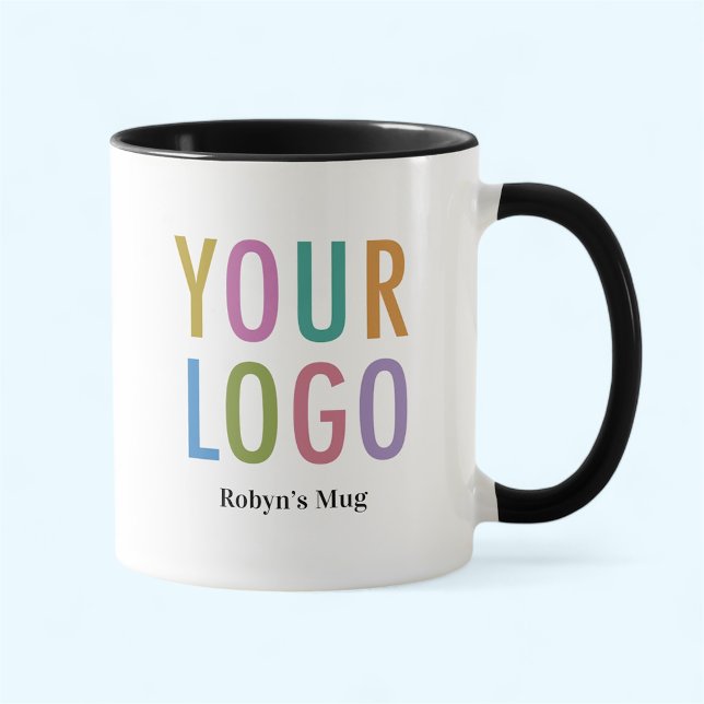 Employee Name Mug Custom Logo Black Inner Two Tone (MISOOK 11 oz Black Two Tone Mug with Logo)