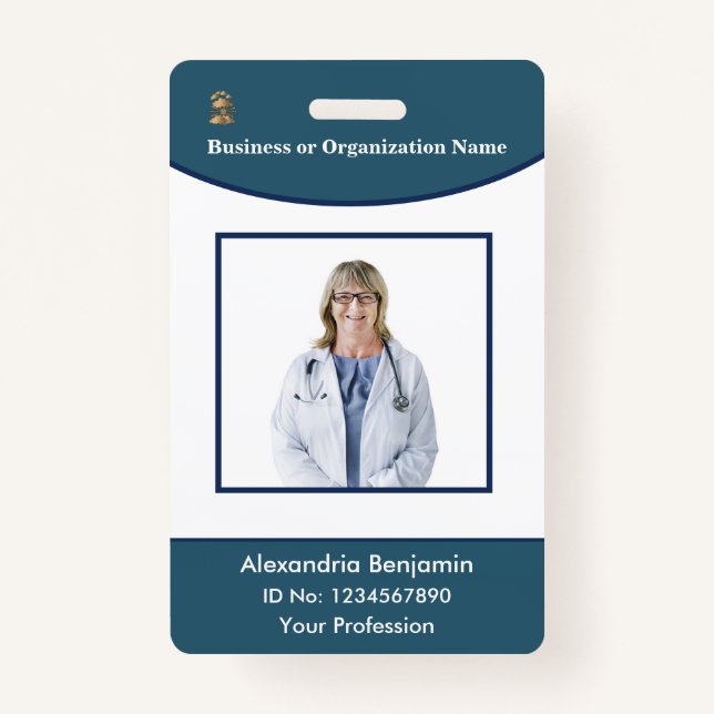 Employee Name Photo Logo Bar Code Logo ID Card ID Badge (Front)