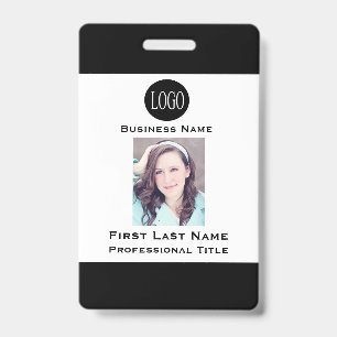 Employee Name Tag ID Card Badges Badge - Black