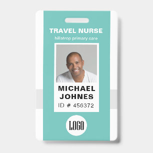 employee nurse photo and logo name badge ID badge