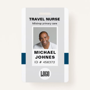 employee nurse photo and logo name badge ID badge