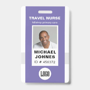 employee nurse photo and logo name badge ID badge