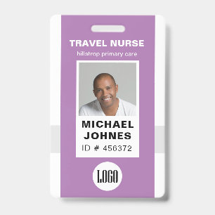 employee nurse photo and logo name badge ID badge