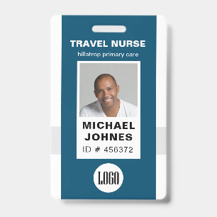 employee nurse photo and logo name badge ID badge