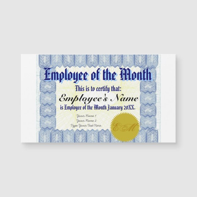 Employee of the Month Certificate (Front)
