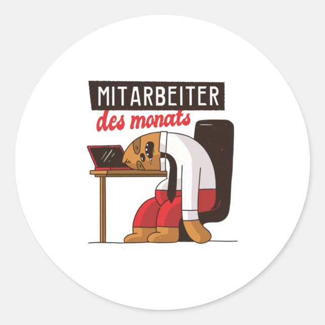 Employee of the Month Classic Round Sticker (Front)