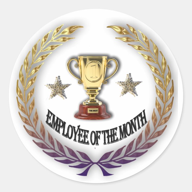 employee of the month classic round sticker (Front)