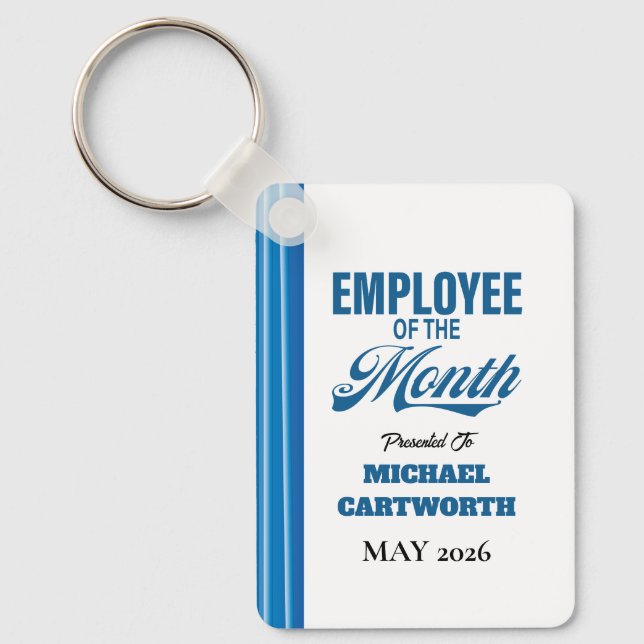 Employee of the Month Custom Business Recognition Key Ring (Front)