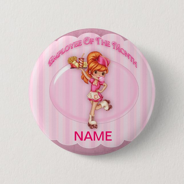 employee of the month customisable pin badge (Front)