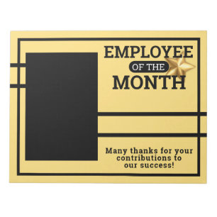 Employee of the month fill-in photo award notepad