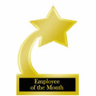 Employee of the Month, Gold Star Award Trophy