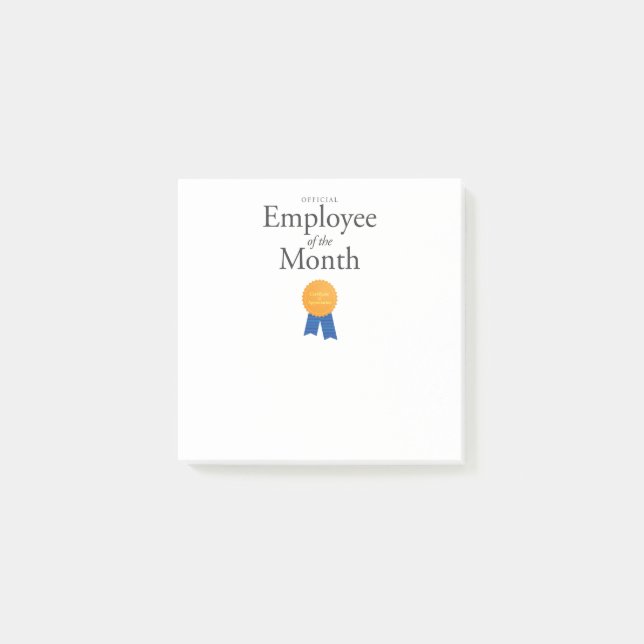 Employee of the Month on 3x3 Post It Notes (Front)