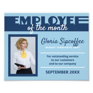 Employee of the month photo award certificate print