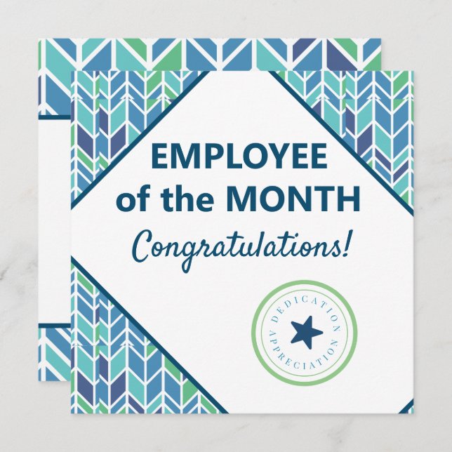 Employee of the month recognition award card (Front/Back)