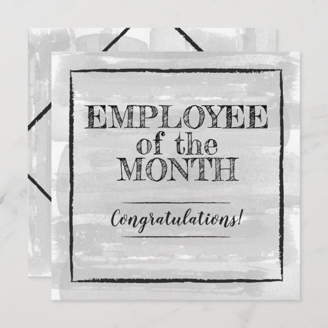Employee of the month recognition award card (Front/Back)