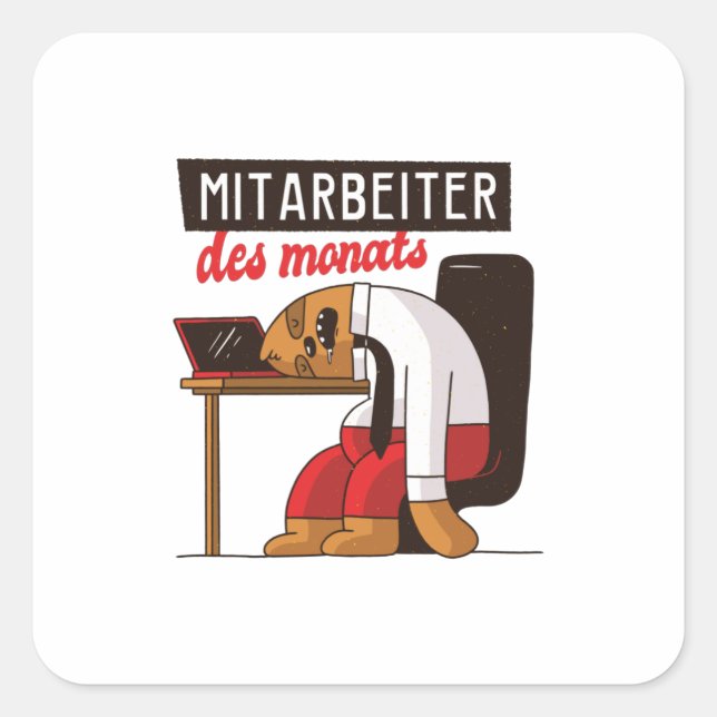 Employee of the Month Square Sticker (Front)