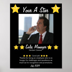 Employee of the month star employee poster